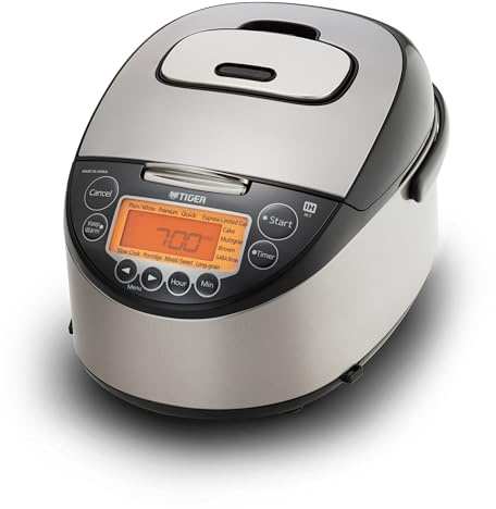 Tiger JKT-D Multi-Functional Induction Heating (IH) Electric Rice Cooker with 12 Cooking Settings (Silver Black)