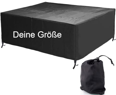 Ferocity Housse pour Salon de Jardin sur Mesure, Housse de Protection, Respirante, pour Table et chaises, Imperméable, Coupe, Vent, Toutes Les Tailles sur Mesure, Noir [131]