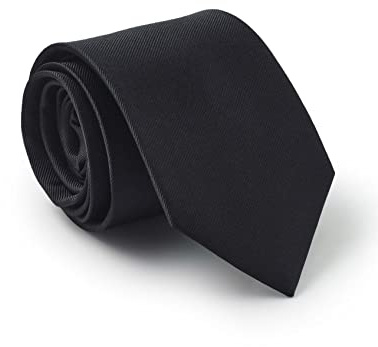 THE SAVILE ROW COMPANY LONDON Men's Luxury Silk Tie - Black Fine Twill