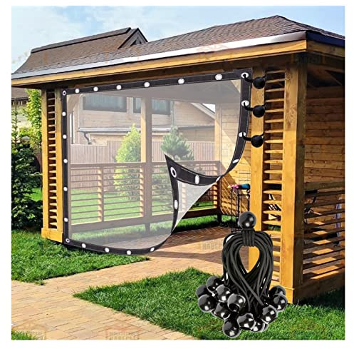 WBBML Rideaux Transparent PVC Étanche Rideau Exterieur Bache avec Oeillets 0.12mm pour Extérieur, Jardin, Personnalisable (Color : Clear, Size : 1x2m)