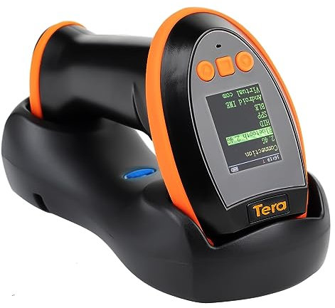Tera Barcode-Scanner mit digitalem Einstellungsbildschirm und Tastatur, Pro-Version, extra schnelle Scangeschwindigkeit, funktioniert mit Bluetooth 2,4 G Wireless & USB Wired 1D 2D QR Handheld Image