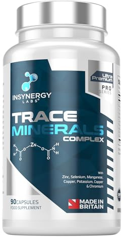 Trace Minerals Complex (Maximum Dose in UK) 3 Month Supply, Trace Minerals Supplements - 90 Capsules Multimineral Tablets Zinc, Iodine, Selenium, Boron, Potassium, Copper