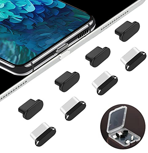 8 x USB C anti-damm pluggar laddningsportskydd för Samsung Galaxy Google Pixel MacBook Xiaomi Redmi Nokia OPPO hitta Motorola moto DOOGEE Blackview och alla typ-C-smartphones och surfplattor – svart