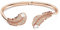 Swarovski Nice Armreif, Rosé Vergoldetes Damenarmband mit Feder-Motiv und Strahlenden Swarovski Kristallen