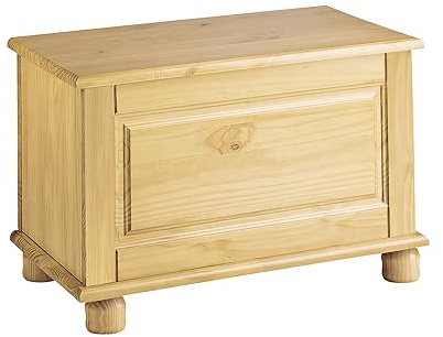 MOBLIT Baul de Madera Maciza de Pino, con puerta abatible, serie Canet. Medidas: 46x70x39 (AltoxAnchoXfondo), (Sin barnizar) Decoralo tu mismo