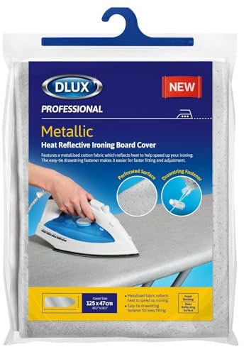 CELINO making your day METALLIC HEAT REFLECTIVE IRONING BOARD COVER 122 x 47CM DRAWSTRING FITS NEW THIN COVER