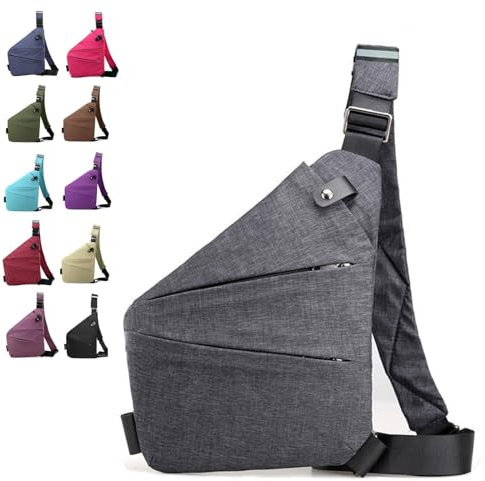 QUANMAITONG Diebstahlsichere Reisetasche Damen, Anti Diebstahl Tasche Herren, Grau