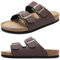 Mens Sandals Mules Cork Footbed Arch Support Slides 2 Adjustable Straps Indoor Outdoor(brown,8 UK)