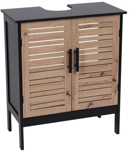 Tendance - Meuble sous lavabo mdf 2 portes 1 etagere interieure - bergen