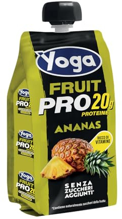 Yoga Fruit Pro 20g Ananas Senza Zuccheri Aggiunti ad Alto Contenuto Proteico, Senza Glutine | 250ml x12