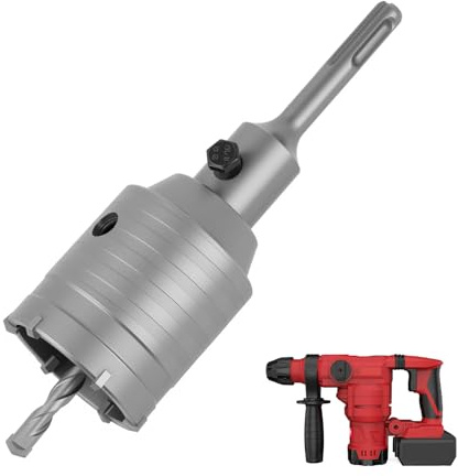 Corona Hormigon, Sierra Corona Perforadora de Hormigón 55 mm, Brocas Hormigon, Brocas para Taladro, Adaptador SDS Plus, Broca Piloto de 110 mm para Ladrillo, Barro y Espuma (55mm)