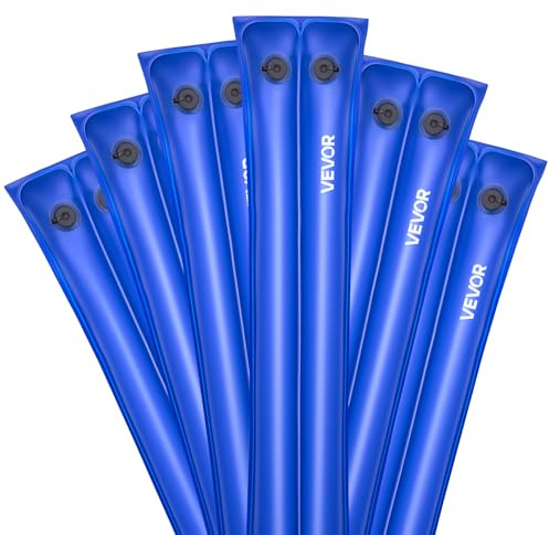 VEVOR Bolsas de Agua para Cubiertas de Piscina, 6 Piezas, 238 x 30 cm Bolsa de Tubos de Peso de Doble Cámara PVC con Tapón de Rosca Hermético para Cubierta de Piscina Enterrada de Invierno, Azul