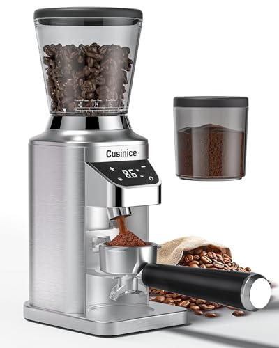 Cusinice Conical Burr Coffee Grinder with 40mm Stainless Steel Burr, 34 Grind Settings & Anti-Static, Electric Espresso Grinder for Home Use