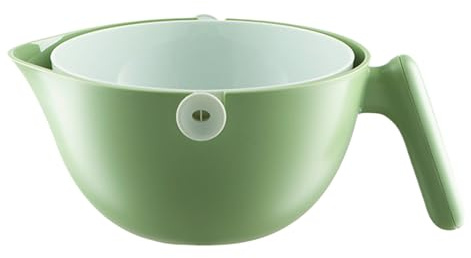 Qiwieod Passoire et Égouttoir - Panier Égouttoir Ménager 2 Couches avec Poignée - Panier Rotatif Anti-Éclaboussures pour Égouttage Légumes Fruits Salade - Appartement Dortoire