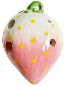 Ocarina 1 st Ocarina för nybörjare som spelar kan bära musikinstrument jordgubbsfrukt 6 hål (färg: 4)