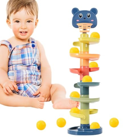 Jouet Chute De Balle Bebe, Jouet Bebe Tour A Balle, Jouets Sensoriel pour Bébés, Coordination Motrice Et Sensorielle,Tour À Billes d'apprentissage Et De Développement, Jouets Éducatifs