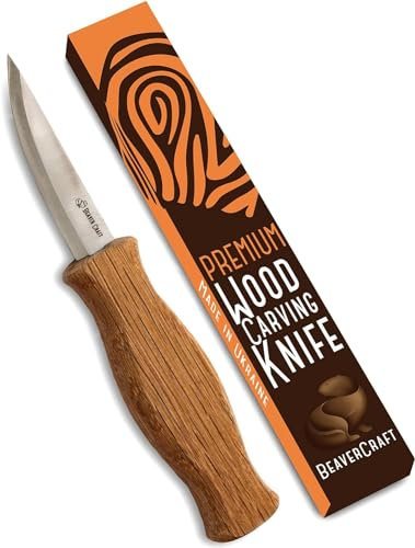 BeaverCraft Holzschnitzmesser C4 Schnitzwerkzeug - Schnitzmesser für Holzbearbeitung aus kohlenstoffreicher Stahl - Messer für Holzschnitzen - Hobbymesser für Anfänger und Professionelle Holzschnitzer
