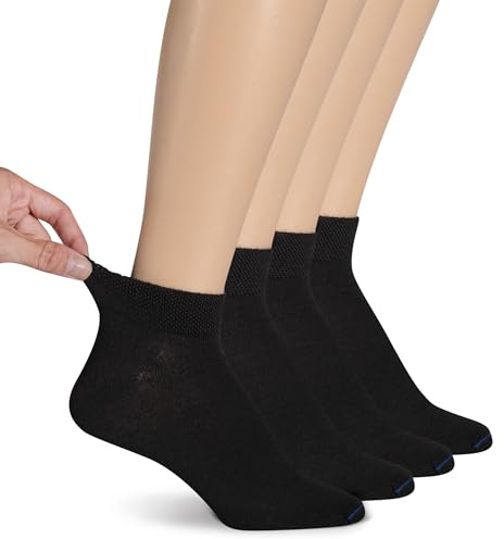 Dr. Scholl's womens Diabetes & Circulator - 4 Pair Packs Casual Sock, Black, 8-12 US