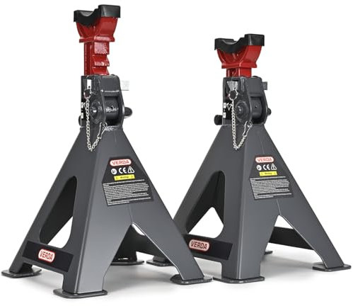 Unterstellböcke, 6T GS Zertifiziert, Hubhöhe 410-600 mm + Sicherung + Gummi ABSTELLBÖCKE Stützböcke Abstützbock 13 stufige Höhenverstellung Wagenbock Wagenheber Böcke Auto PKW Profi Reifenwechsel