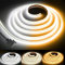 PAUTIX CCT COB LED Streifen 5M Dimmbar Warmweiß Kaltweiß 2700K-6500K,640LEDs/m 24V LED Strip Lights CRI90+ für Schlafzimmer Küche Zuhause DIY Beleuchtung(LED Streifen ONLY,No Netzteil und Dimmer)