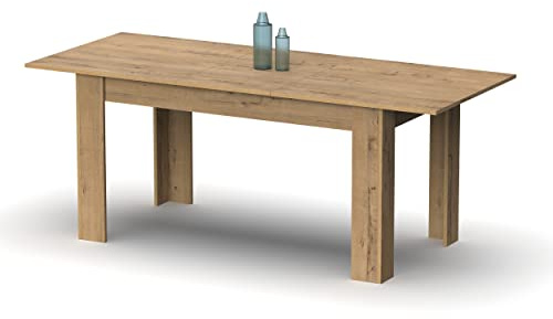 Muebles Pitarch | Table à Manger Extensible 140-180 cm, Table de Salon ou Cuisine, pour 6 personnes, Chêne Gold, Rectangulaire, Moderne, Élégante, Résistante