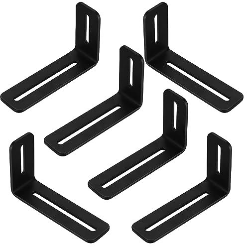 verstellbare Befestigungswinkel mit 2 Langloch, 6 Stk L-förmige Möbel Eckwinkel Winkelverbinder, 90 Grad Verstellwinkel Ecke Klammer Halterungen Rechtwinkliges, (101+60) x30mm/Dicke 3 mm