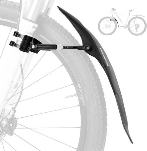 ROCKBROS Garde-Boue pour Vélo Avant Garde-Boue Réglable Universel Flexible avec Entretoise Roue 26-29 Pouce Montage Innovant pour VTT Vélo de Ville Vélo de Course Vélo de Route Noir