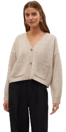 VERO MODA dam Vmgemma Ls V-hals Stickad Kofta Vma Noos Tröja