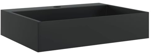 vidaXL Handfat 50x38x11 cm mineralgjuten/marmor matt svart