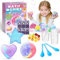 Herenear Badebomben Kinder, DIY Badebomben Geschenk Set, Badekugeln Kinder mit Überraschung, Handgefertigte Natürliche Schaumbad für Mädchen, Badekugeln Weihnachten Kindertag Geburtstags Geschenk