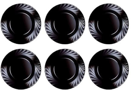 Luminarc Trianon Negro 6 Plato Hondo Vidrio 22,5cm Opal Apto Microondas Apto Frigorífico Reciclable