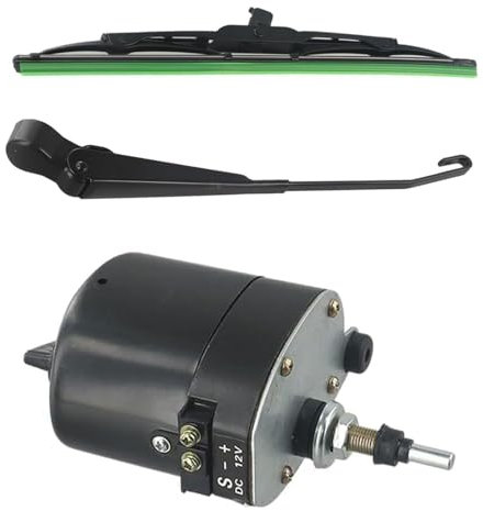 ENNJING Scheibenwischermotor 12V,mit Arm und 105° Wischerblatt, Elektrisches Scheibenwischer Set,Wischermotor Universal für Booten, Wohnwagen, ATVs, UTVs 01287358 7731000001 0390506510