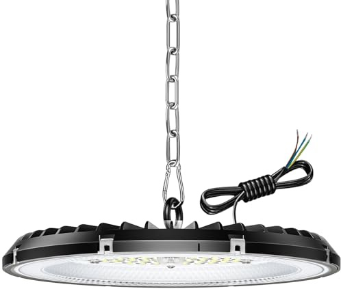 CGSGDK 1 Pack 150W UFO LED Workshop Lamp 22500LM, 6000K Cold UFO LED High Bay Light, IP65 Waterproof Industrial Lamp for Factories, Garage, Warehouse, Factory