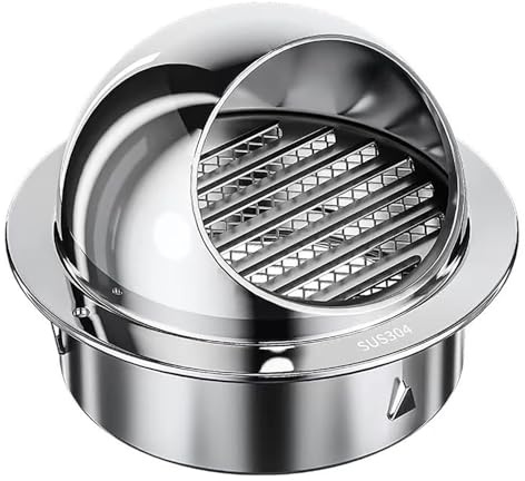 Frånluftsgaller Runt med Insektsskydd, Ventilationsgaller Rostfritt Stål Väderskyddsgaller Avlufts Lufthuva Utomhus, för Kök Badrum Ø50mm-300mm(100mm(3.9inch))