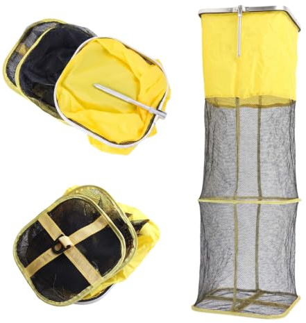 1 m Bourriche de pêche,23 cm de diamètre,Sac Filet dePêche, Filet de Maintien de Poisson, Bourrichedepêche, Sac de Collecte depêcheen Nylon,Convient pour contenir des Poissons et des crevettes