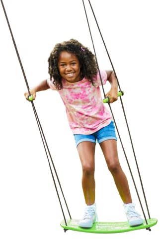 Swurfer Kick Stand Up Tree Swing, Outdoor Swingset for Kids with Adjustable Handles, Surfing Outdoor Play, Weatherproof, Easy Installation, 200 lbs, Ages 6+, Green