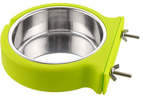 MOACC Caisse Chien Bol Amovible en Acier Inoxydable Gamelle à Suspendre pour Animal Domestique Cage Petit Bol d'eau Feeder Nourriture pour Chiens Chats Lapins Birdsgreen Pet Supplies