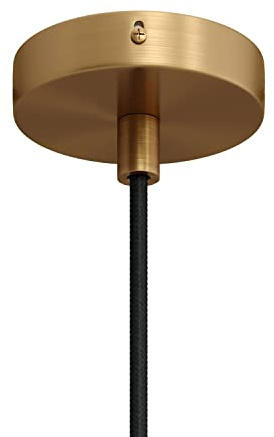 creative cables Kit rosone per lampadario da soffitto linea Mini (serracavo cilindrico, metallo bronzo satinato, Ø 83 mm, 1 foro) – Fissaggio per lampadari e sospensioni singole