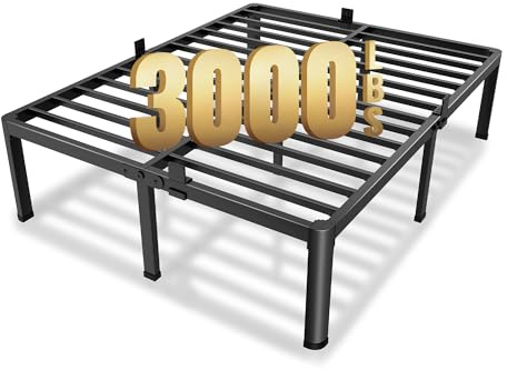 MAF 14 Inch Queen Metal Platform Bed Frame with Round Corner Legs, 3000 LBS Heavy Duty Steel Slats Support, Noise Free, No Box Spring Needed, Easy Assembly