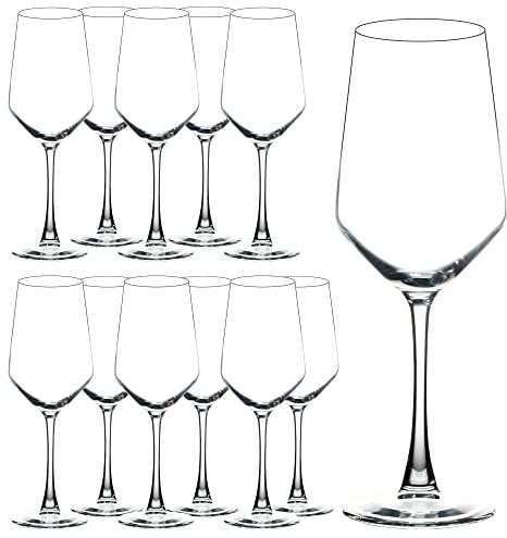 YANGNAY Wine Glasses (Set of 12, 13 Oz), Clear Wine Glasses for Red or White Wine, Smooth Rim, Dishwasher Safe