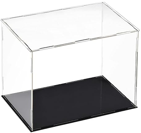 TOP-VIGOR Vitrine Transparente en Acrylique – 20 x 30 x 25cm Boîte De Protection Anti-Poussière À Assembler – Cube D’Exposition pour Figurines Jouets Objets De Collection Rangement Maison