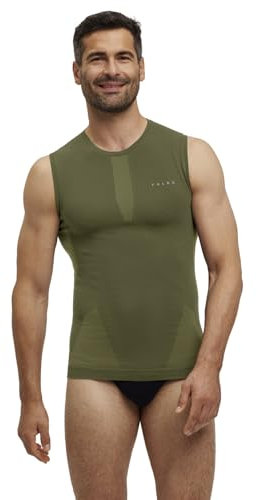 FALKE Herren Baselayer-Shirt Warm M S/l Sh Funktionsmaterial schnelltrocknend 1 Stück, Grün Herb 7754, L