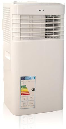 JOCCA - Aire Acondicionado Portátil 7000 BTU con Control Remoto/Temporizador 24 Horas/Potencia 785W / Ruido <65 DB/Volumen de Aire 320 M3 por H/Con Ruedas para fácil Transporte (7000 BTU)