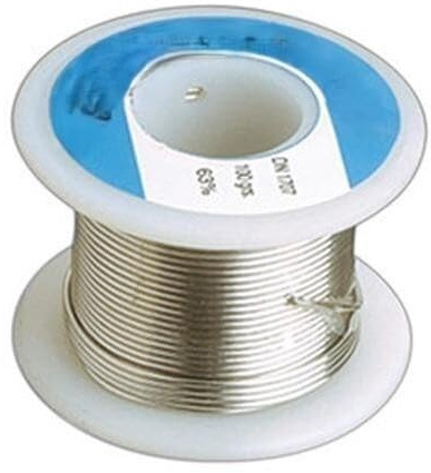 Carrete de 250g de estaño 1mm, 63% DH, ideal para soldadura y reparaciones eléctricas.