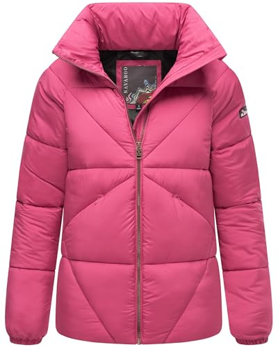 Navahoo Damen Winterjacke warme oversized Steppjacke mit hohem Kragen Schokolinaa 14 Sweet Berry Gr. M