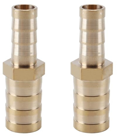 zalati 2 Stück gerade Messing-Schlauchverbinder mit Widerhaken, Reduzierstück, 12 mm auf 8 mm, Schlauchverbinder für Wasser, Gas, Öl, Boot, Luftrohr, Widerhaken-Schaftverbindung