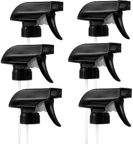 Alfven Sprühkopf Für Flaschen,6 Stück Universal Sprühkopf mit Schaumgitter Oder Strahl Spray Nozzle Water Spray Bottle für Friseursalons und Haushaltswaren (schwarz)