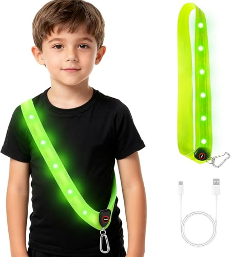 TaimeiMao Lampe Course à Pied,Gilet de sécurité LED Rechargeable,Lampe Pectorale Running,Lampe Running,pour Le Jogging,Le Cyclisme la Nuit pour Enfants