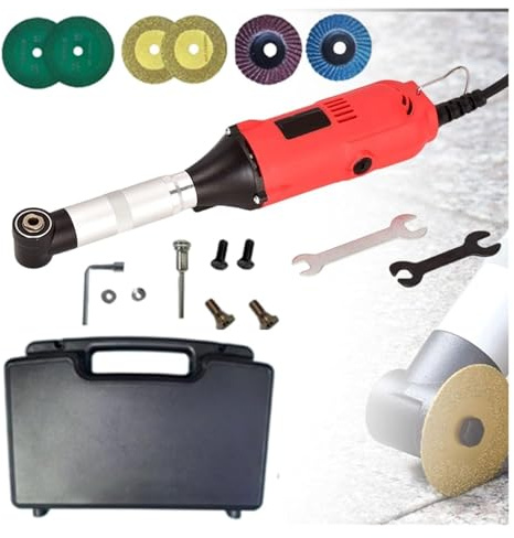 Limpiador eléctrico ajustable for juntas de baldosas, con 6 velocidades regulables, 350 W, 15 000 r/min, diseño con ángulo de 90°, for pulir, fresar y eliminar óxido.