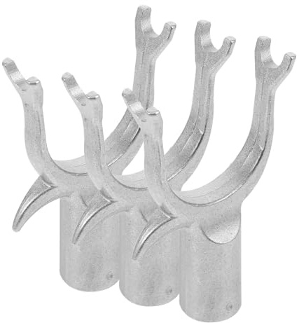 JOINPAYA Tête de Fourche à Vêtements Diamètre Intérieur 1,9 Cm en Alliage D'aluminium Argenté, Pratique et Remplaçable Lot de 3 Pièces pour Portant à Vêtements